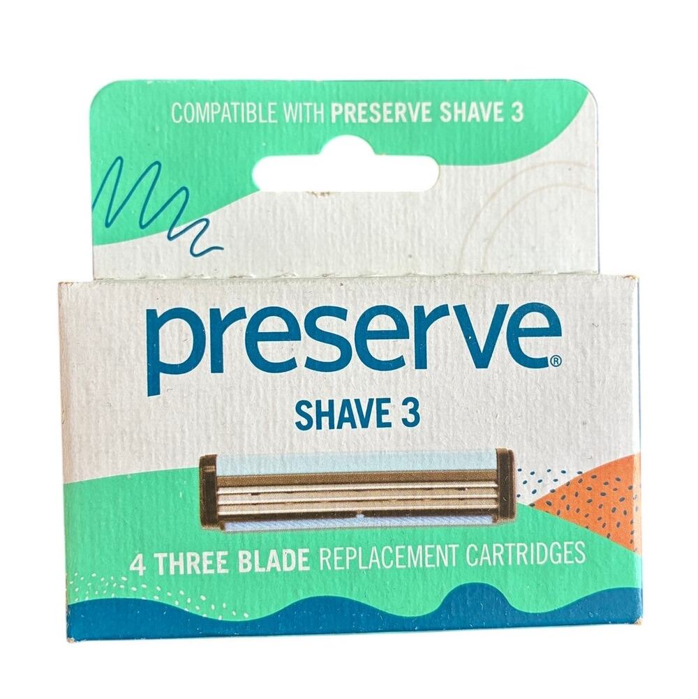 Preserve Shave 3 Replacement Razor Blades 4-Pack Triple Blade Cartridges